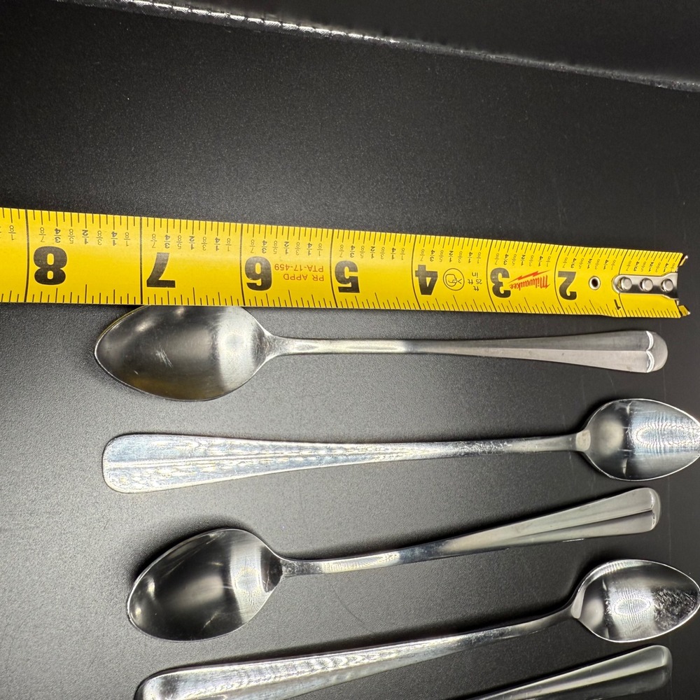 Set of 8 Stainless Steel Spoons Vintage Serving Cutlery Kitchen Utensils - Picture 4 of 4